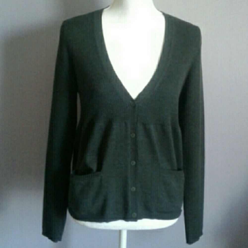 Eileen Fisher Dark Green Cardigan Sweater